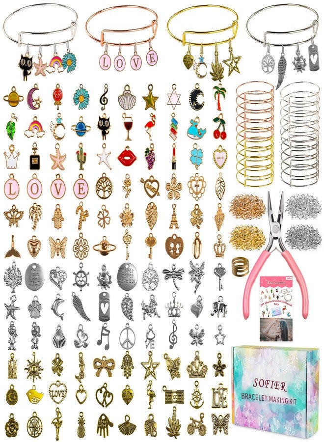 Sofier 542pcs Bangle Bracelet Making Kit DIY Jewelry Making Kit and Supplies Expandable Charm Bracelets Pendants Plier Set Toy Art Craft Gift for Girl Teen Women Adult - Image 1