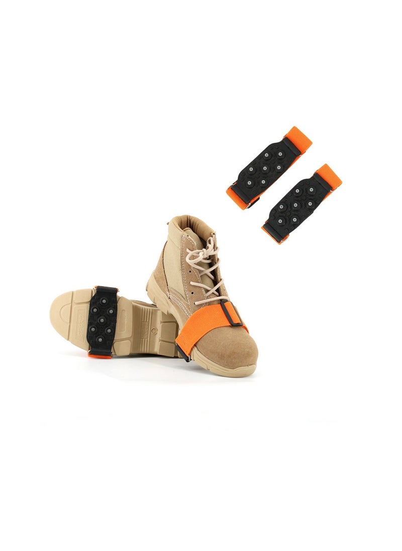 Captaintech Non-Slip Ice Grippers for Shoes and Boots with Tungsten Nails for Winter Walking and Outdoor Activities  - Image 1
