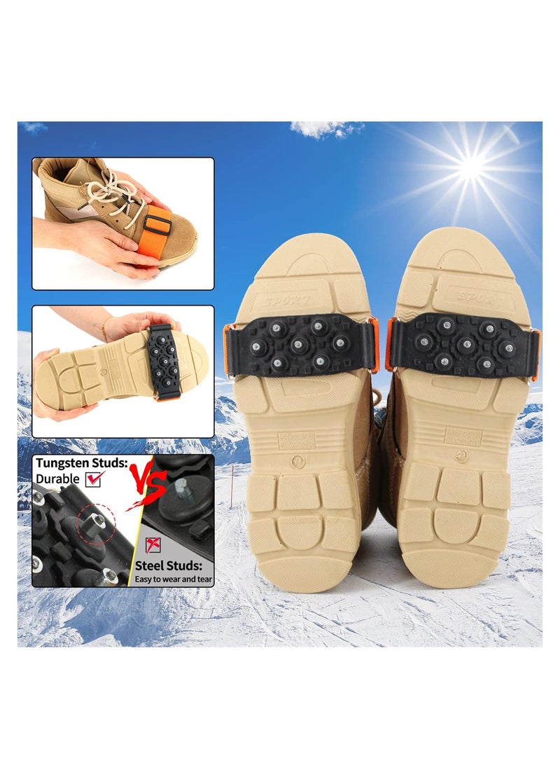 Captaintech Non-Slip Ice Grippers for Shoes and Boots with Tungsten Nails for Winter Walking and Outdoor Activities  - Image 3