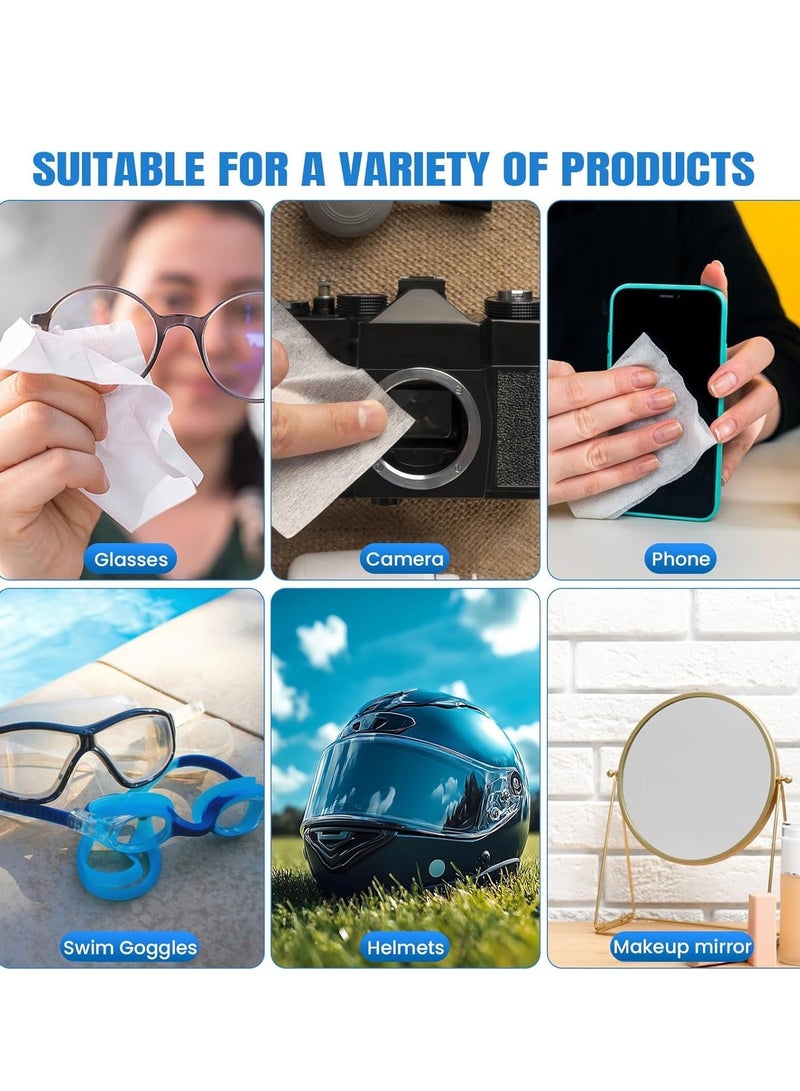 100Pcs Disposable Eyeglass Cleaning Wipes - Portable Anti-Fog Lens Wipes for Glasses, Cameras, Cell Phones  More - Individually Wrapped for On-The-Go Use - Image 3