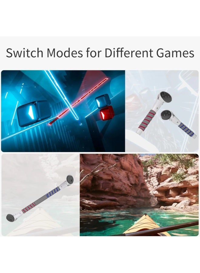 VR Extended Handle Grips for Meta Quest 3/3S | Triple Secure Design u0026 Mode Switch for Beat Saber/Gorilla Tag - Image 3