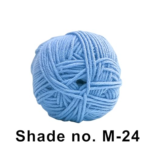 VCR 4ply Sky Blue Yarn, 100 Grams Hank, 190 Meters Length, Acrylic Ball for Crochet and Knitting, Soft Crosia Threads, Pack of 1 Yarn, Suitable for DIY Crafts - Image 2
