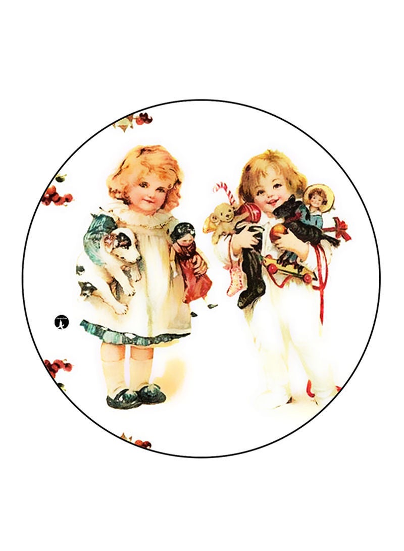RKN Vintage Art Printed Mouse Pad  Round  Multicolour