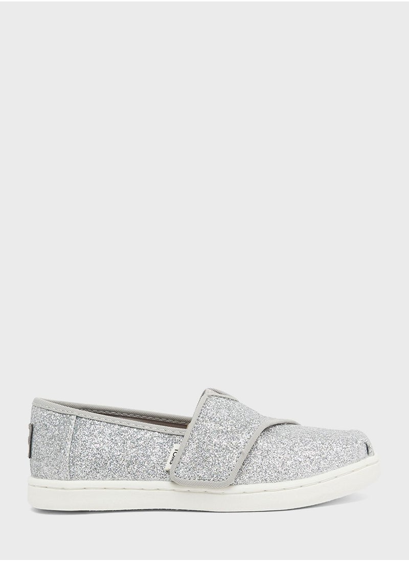 TOMS - Kids Glitter Alpargata Slip-Ons Loafers - Image 1
