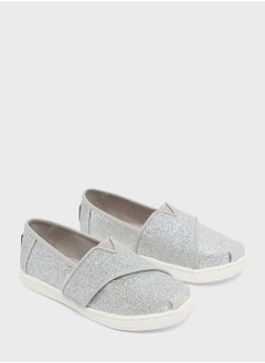 TOMS Kids Glitter Alpargata Slip-Ons Loafers  - Image 3