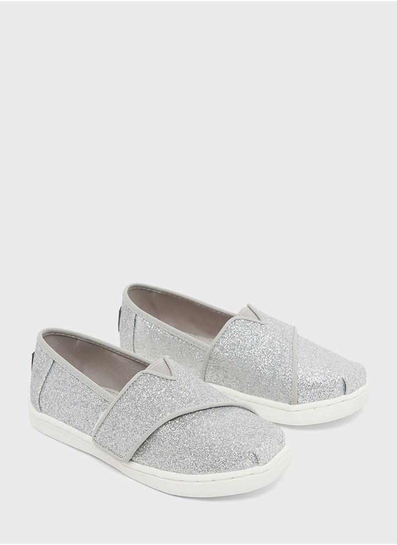 TOMS - Kids Glitter Alpargata Slip-Ons Loafers - Image 1