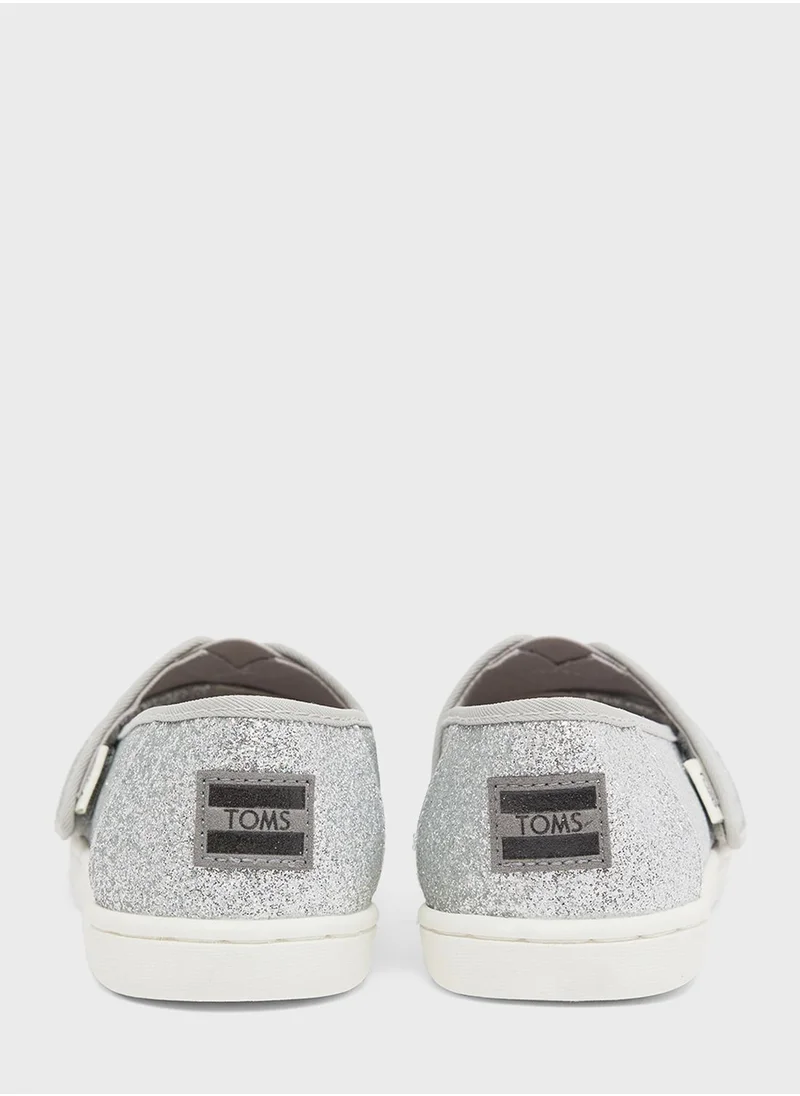 TOMS Kids Glitter Alpargata Slip-Ons Loafers