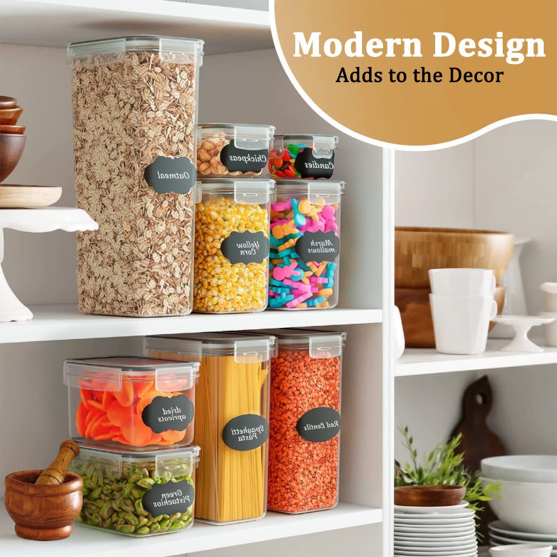 stusgo Airtight Food Storage Containers with Lids, BPA Free Clear Pantry Storage Container for Kitchen Food Pantry Organizers and Storage, Plastic Pantry Organiser for Cereal,Flour and Sugar 42 pack - Image 3