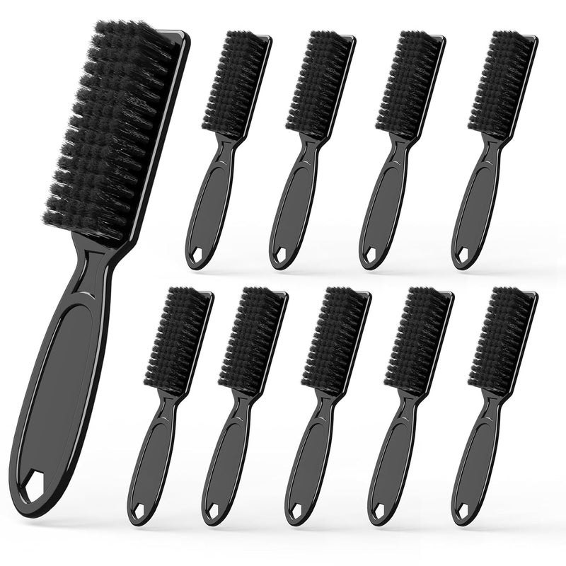 10 Pcs Barber Clipper Cleaning Brush Barber Accessories Cleaning Supplies Blade Trimmer Cleaning Mini Brush Bulk Set Duster Manicure Nylon Brush Hair Styling Brush Tool Black
