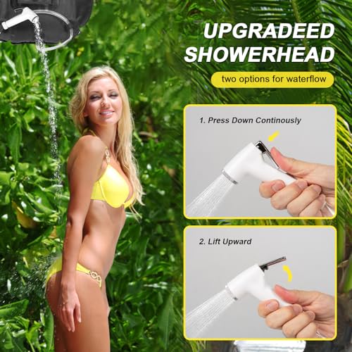 G2 GO2GETHER Portable Camping Bathroom Shower Tent Kit, Outdoor Pop Up Privacy Changing Tent with 5 Gallon Shower Bag-(Nozzle Upgraded)(Black) - Image 2