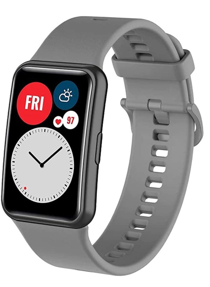 Replacement Silicone Band compatible with Huawei Fit Watch, solid color bands - Image 2