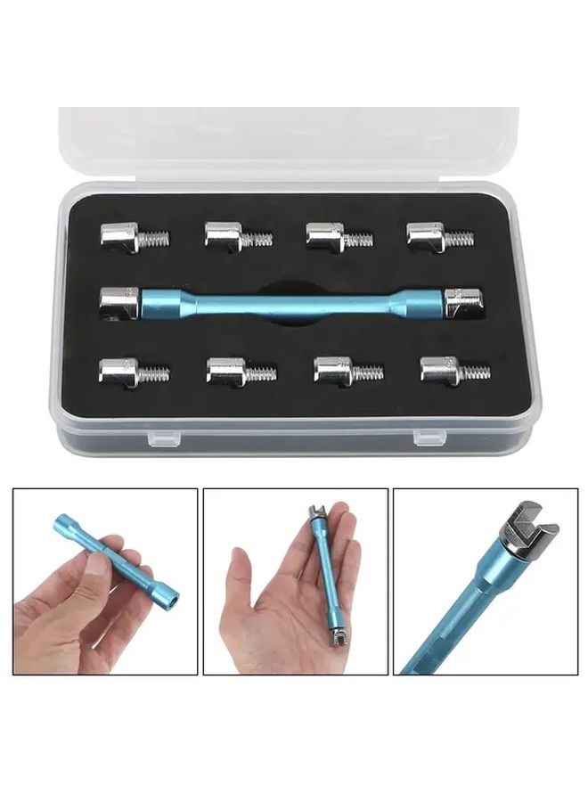 Blue Motorcycle Spoke Wrench Adjustable Tool - Image 3