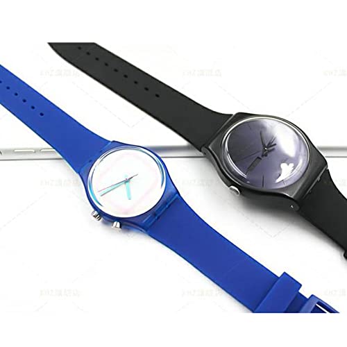 Lijinlan Replacement Silicone Band for Swatch 17mm 19mm 20mm, Waterproof Wristband Watch Strap for Swatch (17mm, Black) - Image 2