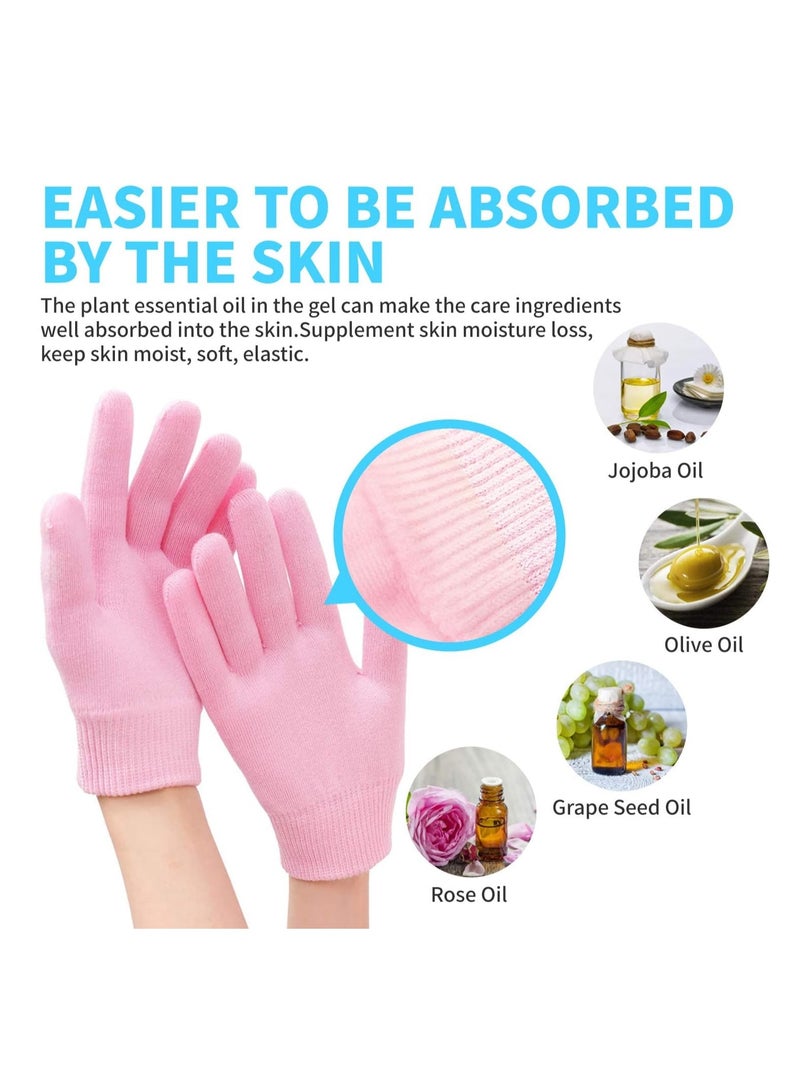 HI FINE CARE 4 PCS Moisturizing Gloves and Socks, Gel Spa Moisturizing Therapy Sock ＆ Glove, Soften Repairing Dry Cracked, Hands Feet Skin Care, Effective in Repair Dry and Chapped Hands and Feet Skin Care  - Image 2
