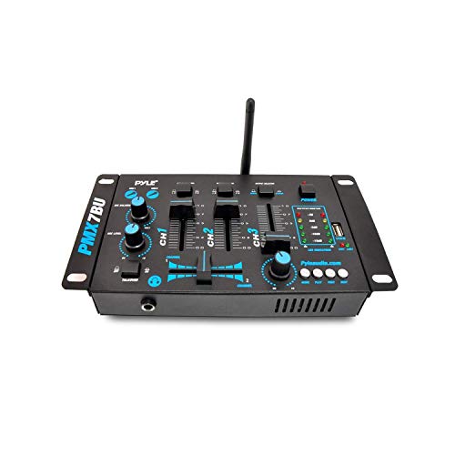 Pyle Wireless DJ Audio Mixer - 3 Channel Bluetooth Compatible DJ Controller Sound Mixer, Mic-Talkover, USB Reader, Dual RCA Phono/Line In, Microphone Input, Headphone Jack, Black - PMX7BU - Image 4