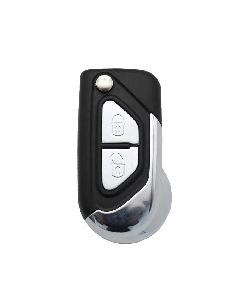 Flip Key Shell Silver Black: No-tool Easy Installation - Durable ABS+Metal Construction - Perfect Fit Flip Key Shell for Citroën DS3 2009-2017 Auto Key Renovation - Image 1