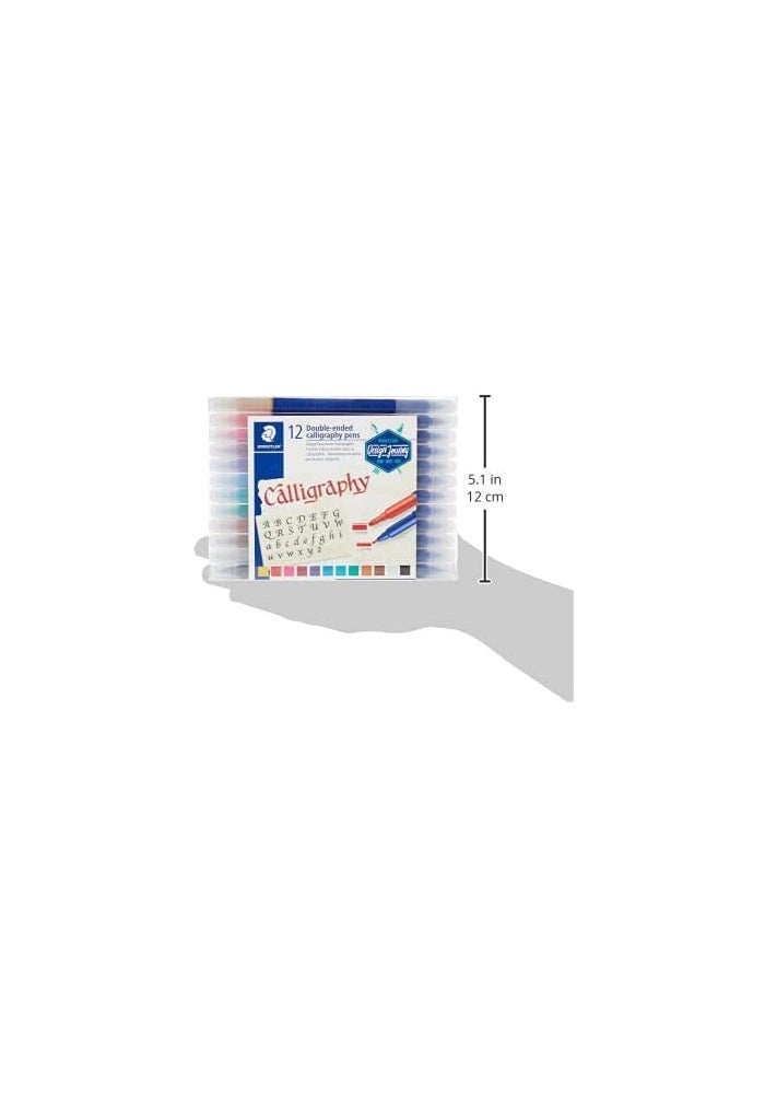 Staedtler Double-Ended Calligraphy Pens - Pack of 12 in Assorted Colors - Image 5