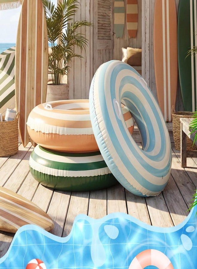 Silipull 1 Pcs Giant Striped Inflatable Pool Float Tube with Handle for Adult 40.16 Inches Large Orange Stripe Inflatable Swimming Rings Pool Float Big Swim Inner Tubes for Beach Bachelorette Party - Image 4