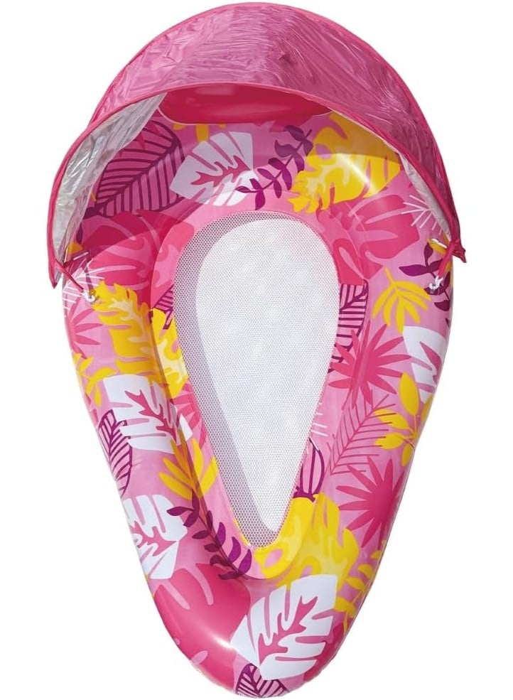 Jorunb Teardrop Inflatable Pool Floats for Adults with Detachable Canopy,Water Floating Recliner,Portable Lounge Raft for Summer,Pool Party,Lake or Beach Pink - Image 2