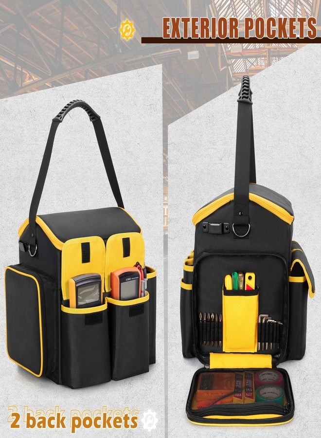 Marscamd Tool Bag with a Detachable Divider, Tool Tote with Multiple Pockets, Black - Image 3