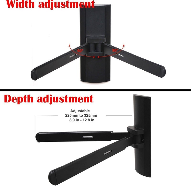 VideoSecu DVD DVR VCR Wall Mount Bracket for DVD Player DDS Receiver Blu-Ray Media VCR Stereo Cable Box - Adjustable Electronic Component Shelf Holder 1XU - Image 2