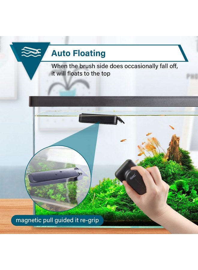 هايغر منظف زجاج مغناطيسي لحوض السمك من هيجر، مكشطة طحالب لتنظيف حوض السمك مع شفرتين قابلتين للفصل، فرشاة تنظيف بتصميم عائم مغناطيسي - Image 3
