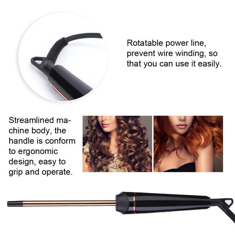 klarako Tourmaline Ceramic Curling Wand, Curling Iron Hair Curler with Ceramic Coating Barrel,Professional Curling Wand Household Electric Hair Curler Curling Iron Hairdressing Styling Tool(US) Us - Image 3