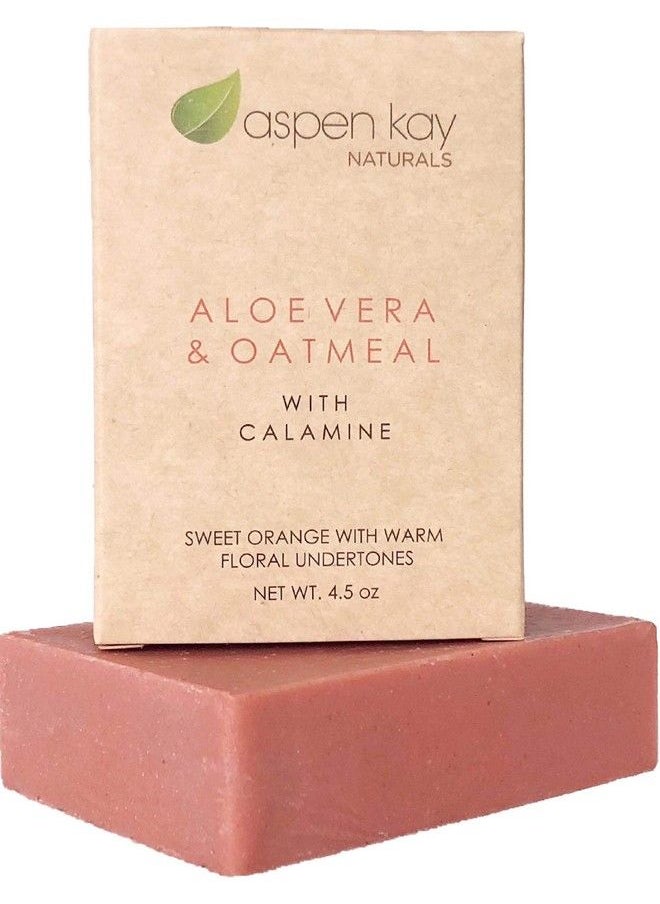 Aspen Kay Naturals - Handmade Calamine Soap Bar For Face & Body Organic Aloe Vera & Colloidal Oats Natural Soap With Organic Skin Loving Oil Gentle Soap Made In The Usa 4.5 Oz - Image 1