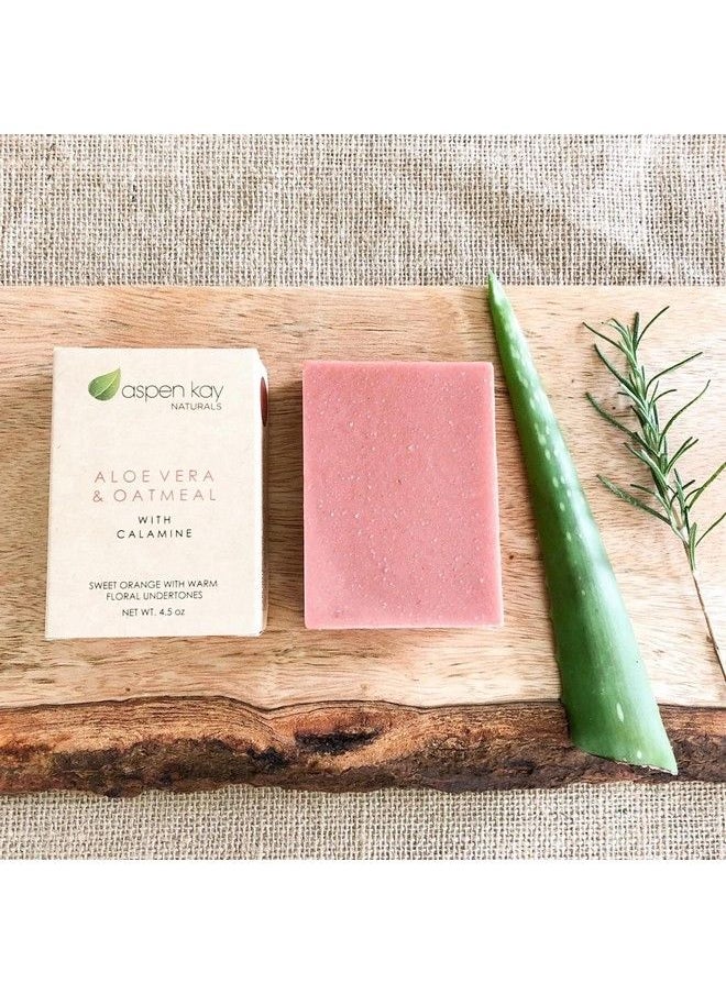 Aspen Kay Naturals - Handmade Calamine Soap Bar For Face & Body Organic Aloe Vera & Colloidal Oats Natural Soap With Organic Skin Loving Oil Gentle Soap Made In The Usa 4.5 Oz - Image 1