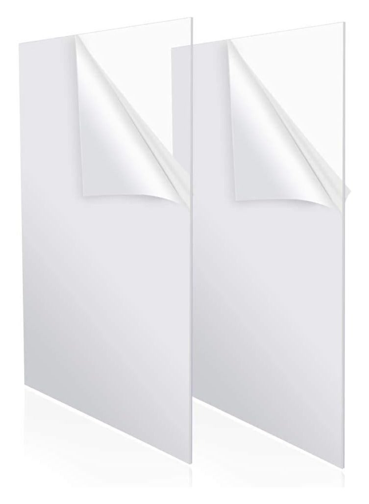 TPGP Clear/Transparent Acrylic 2 Pieces Plexiglass 2mm Sheet 12"x18" DIY Projects 2mm (2mm, Transparent, 12x18) Pack of 2pcs - Image 1