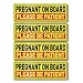 YIKIADA Pregnant on Board Car Magnet 4 Pack 12 4 Inches Reflective Caution Pregnant Woman on Board Warning Magnetic Safety Pregnant in Car Decal for Cars Trucks Vans - Image 2