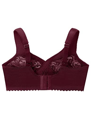 Glamorise Full Figure Plus Size MagicLift Original Support Bra Wirefree #1000 Burgundy - Image 5