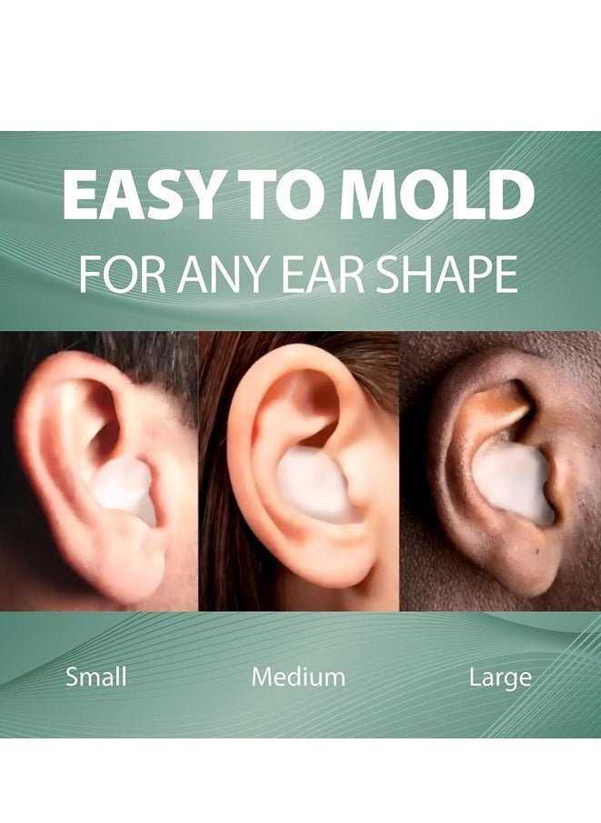 3Pair Silicone Wax Earplugs Gel Ear Plugs for Sleeping and Swimming for Noise Cancelling Ear Protection Sleeping Earplugs with Sound Blocking 32 Db