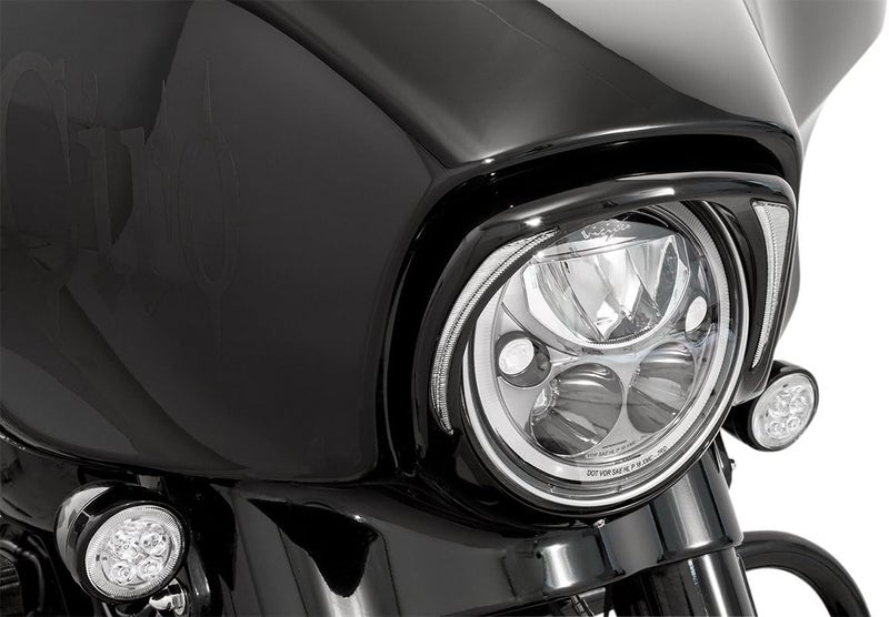 Ciro Fang LED Headlight Bezel Black with Amber Turn Signal - Image 3