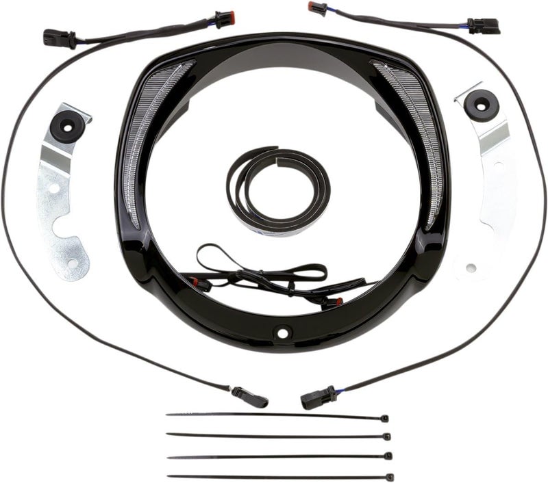 Ciro Fang LED Headlight Bezel Black with Amber Turn Signal - Image 1