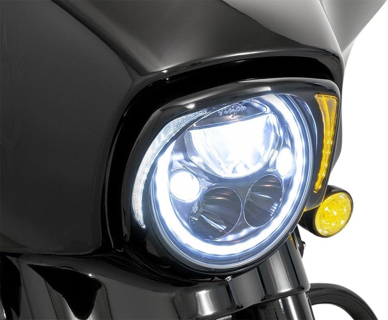 Ciro Fang LED Headlight Bezel Black with Amber Turn Signal - Image 2