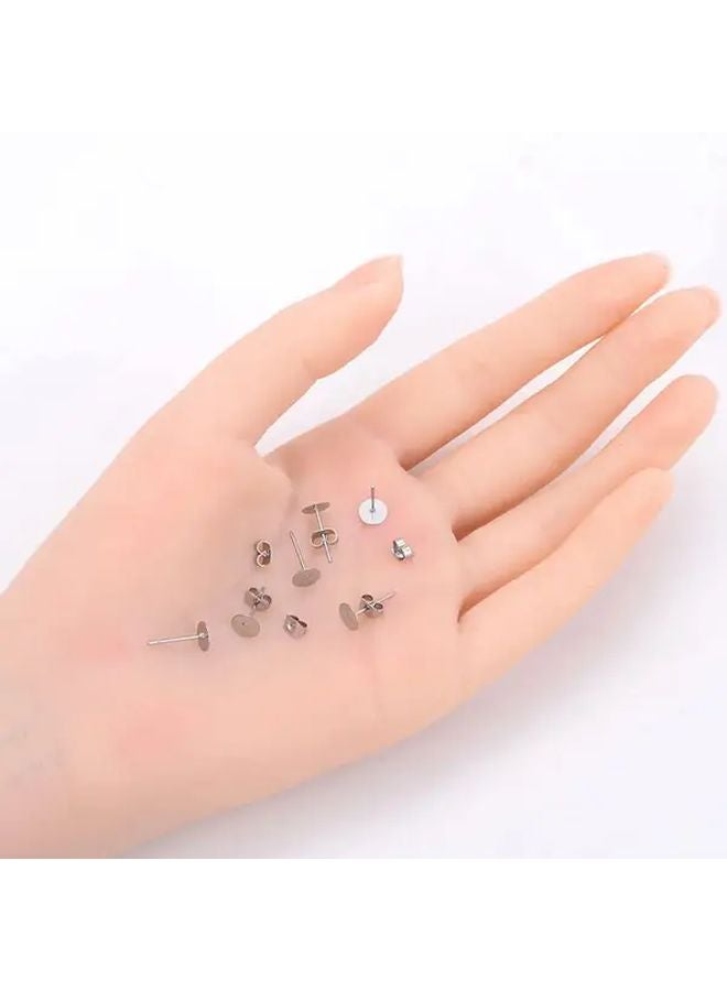 12 ملم ذهبي حلقات أذن ستانلس ستيل وأغطية أذن 100 قطعة إكسسوارات حامل أقراط DIY - Image 5