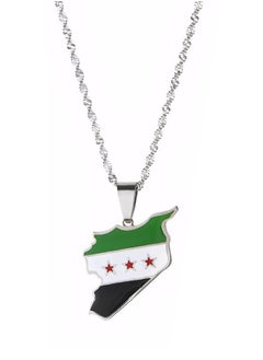 Syria Flag Necklace Steel Chain Silver Color - pzsku/ZC1384B86F9E0AD0B2BC0Z/45/_/1737275274/cacb849c-7af9-4b89-830e-dc3f97bf7dff