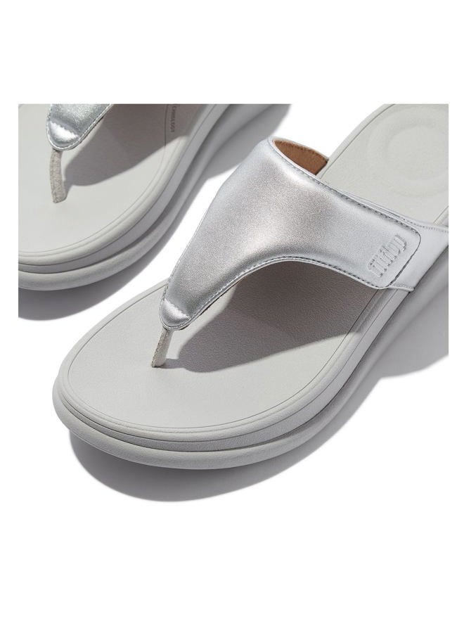 FitFlop Women's F-Mode Go Adjustable Flatform Toe-Post Sandals Wedge, Silver, 41 EU - Image 5