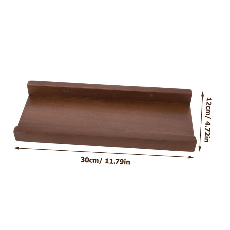 Natural Wood Floating Wall Shelf Easy Installation Sturdy Support Living Room Bedroom Bathroom Decor - Image 4