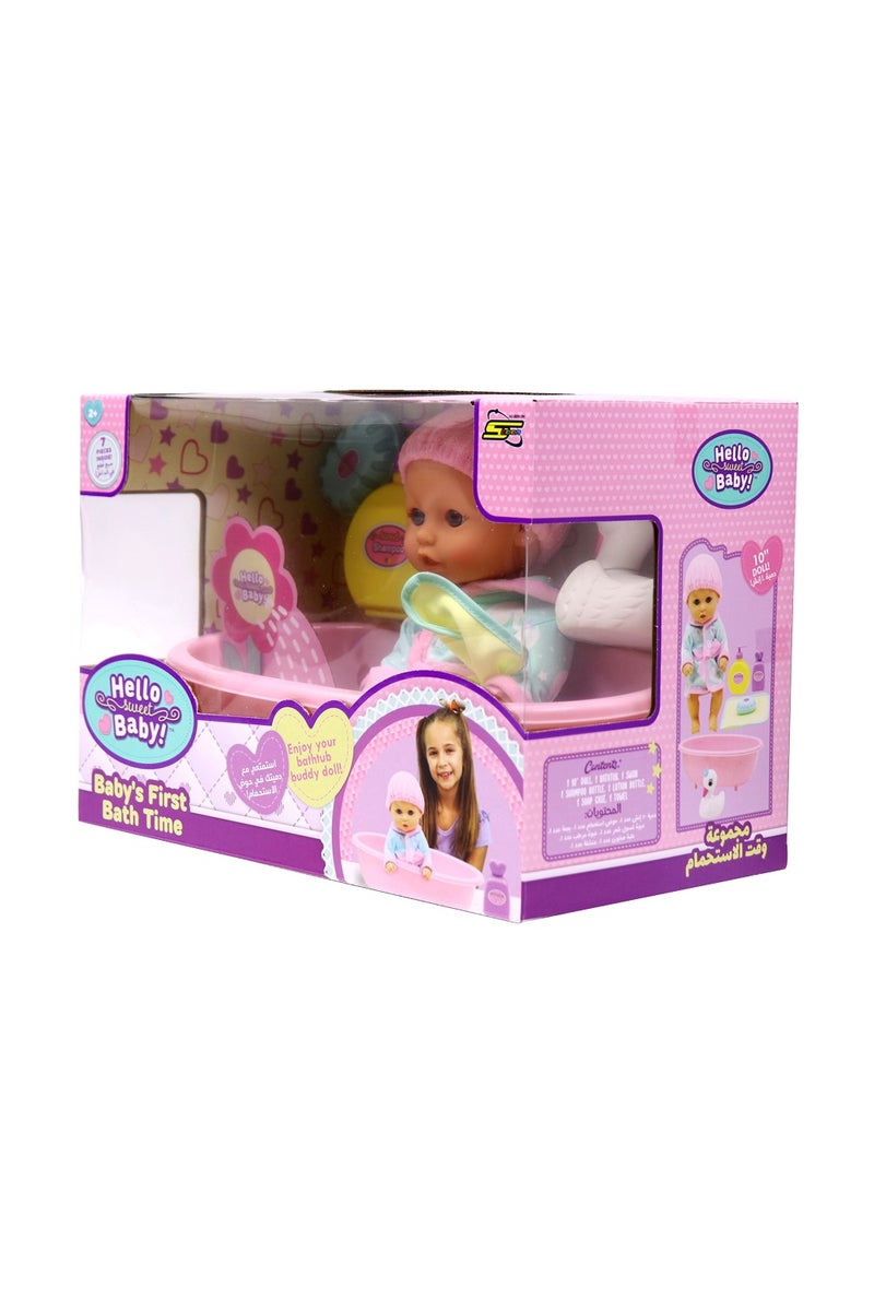 HELLO BABY Hello Sweet Baby Baby's First Bath Time Doll 10 Inch - Image 3