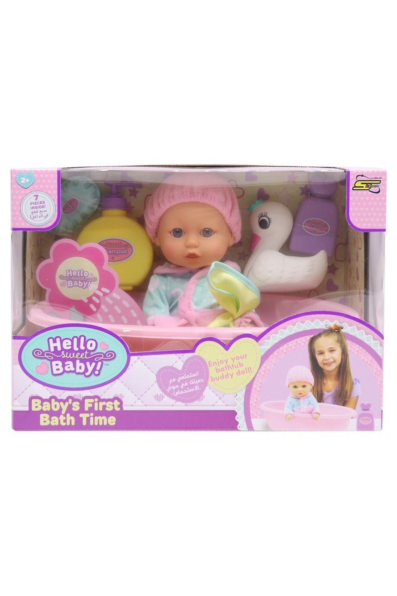 HELLO BABY Hello Sweet Baby Baby's First Bath Time Doll 10 Inch - Image 1