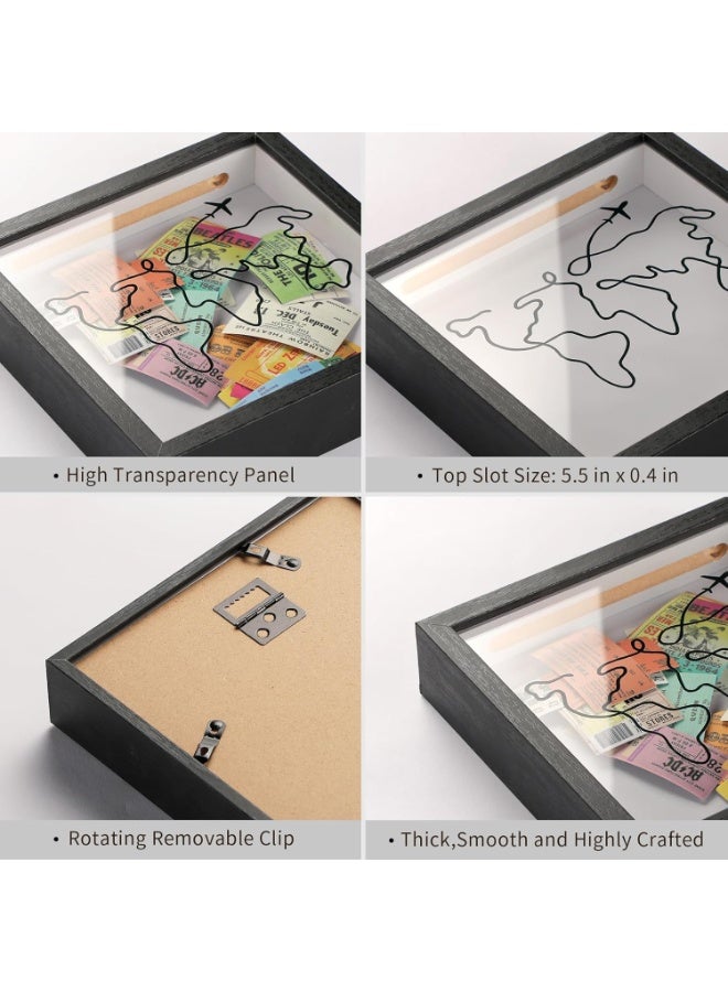 NANAO إطار ذكرى سفر أرشيف المغامرة للحياة في صندوق مع مسمار غير مميز للهدايا الأساسية للسفر، إطار صندوق ظل لمجموعة السفر 8 إنches لعرض التذاكر والصور وبطاقات البريد - Image 5