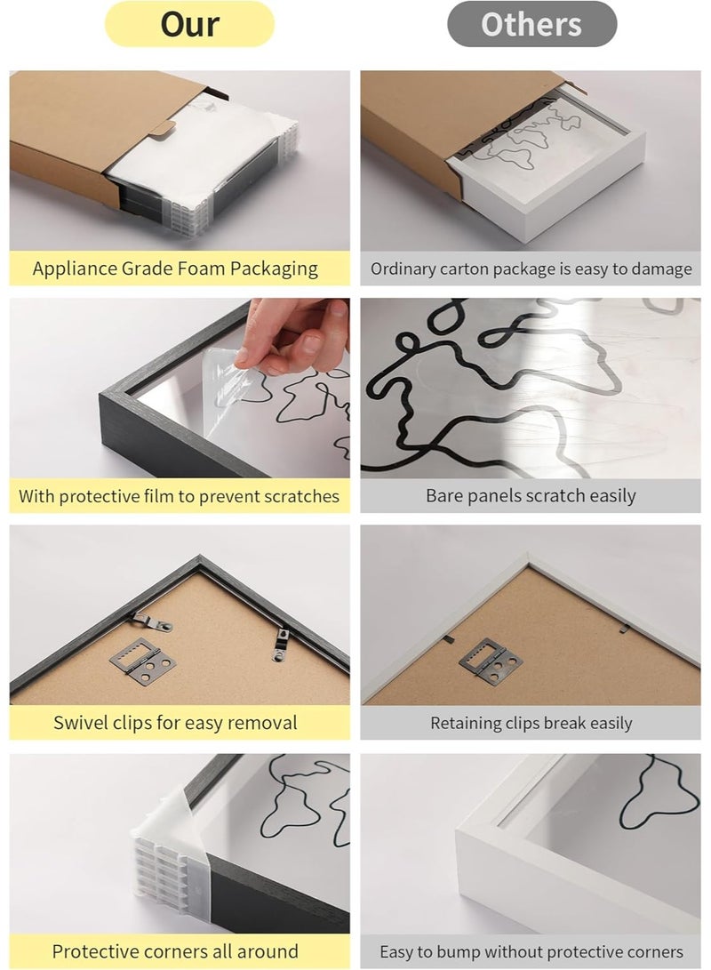 NANAO إطار ذكرى سفر أرشيف المغامرة للحياة في صندوق مع مسمار غير مميز للهدايا الأساسية للسفر، إطار صندوق ظل لمجموعة السفر 8 إنches لعرض التذاكر والصور وبطاقات البريد - Image 3