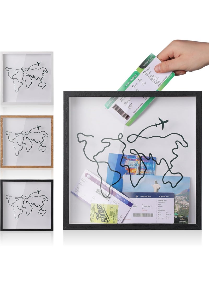 NANAO إطار ذكرى سفر أرشيف المغامرة للحياة في صندوق مع مسمار غير مميز للهدايا الأساسية للسفر، إطار صندوق ظل لمجموعة السفر 8 إنches لعرض التذاكر والصور وبطاقات البريد - Image 1