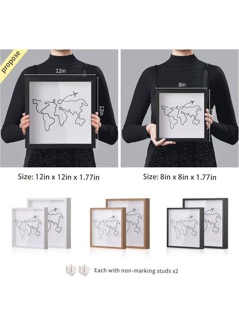 NANAO إطار ذكرى سفر أرشيف المغامرة للحياة في صندوق مع مسمار غير مميز للهدايا الأساسية للسفر، إطار صندوق ظل لمجموعة السفر 8 إنches لعرض التذاكر والصور وبطاقات البريد - Image 4