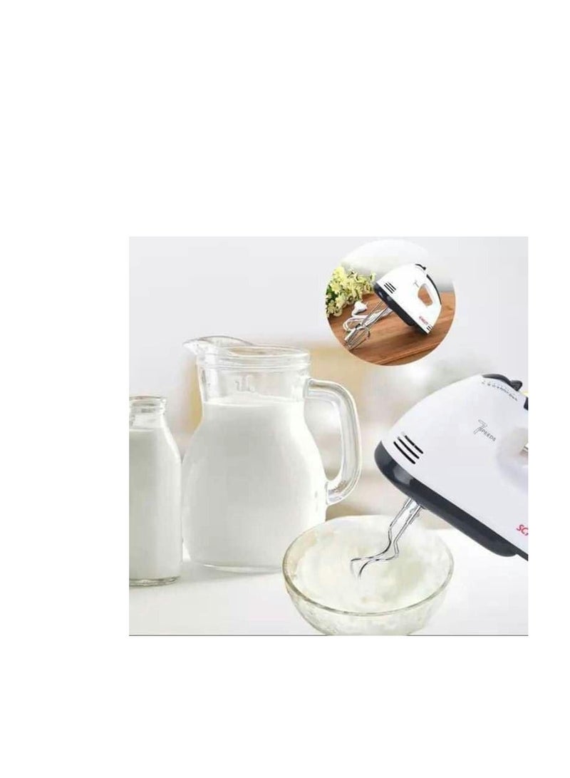Portable Electric Hand Mixer 7 Speeds Suitable for Beating Eggs Includes 4 Stainless Steel Stirring Tools Suitable for Mixing Cream and Cake - Image 4