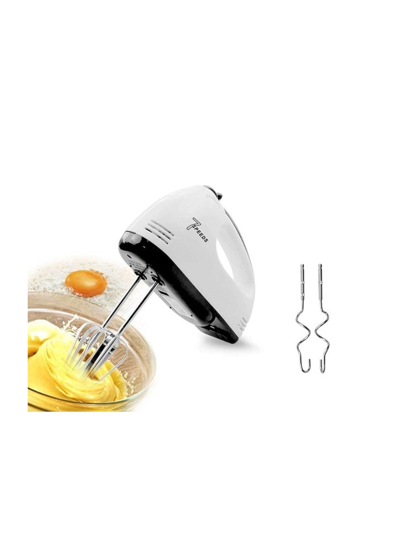 Portable Electric Hand Mixer 7 Speeds Suitable for Beating Eggs Includes 4 Stainless Steel Stirring Tools Suitable for Mixing Cream and Cake - Image 2