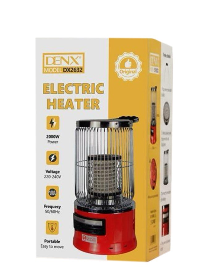 Denx 2000W portable electric heater with stainless steel switch