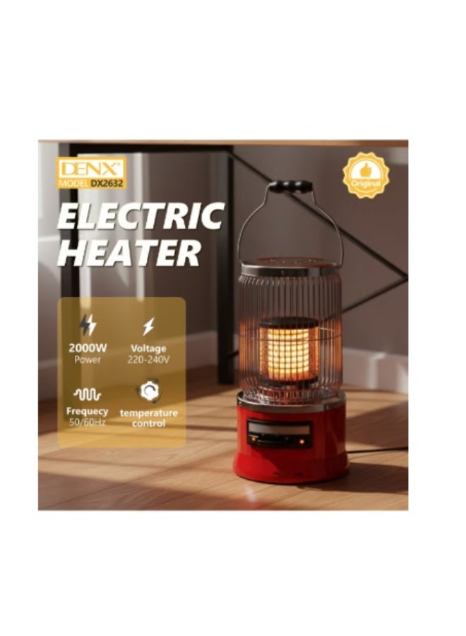 Denx 2000W portable electric heater with stainless steel switch - Image 4